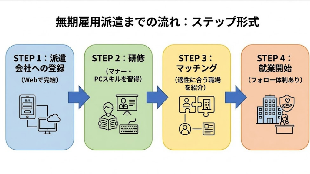 未経験から無期雇用派遣の事務職を始めるまでの流れ